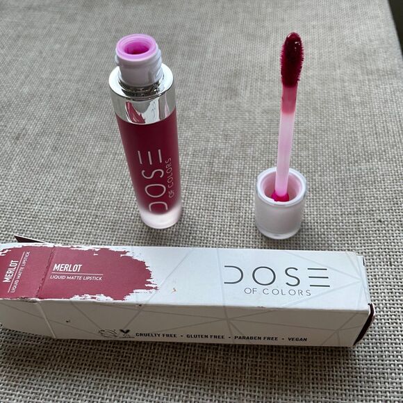 DOSE OF COLORS Liquid Matte Lipstick color Merlot NEW in box - Picture 4 of 9